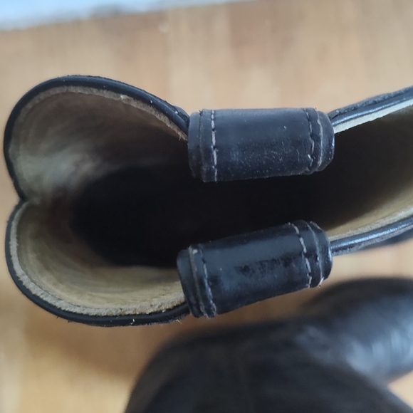 Vintage - Black leather Cowboy boots 'Justin' Very Good condition. Leather sole. - Picture 12 of 16